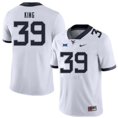 Men's West Virginia Mountaineers NCAA #39 Danny King White Authentic Nike Stitched College Football Jersey JA15F70PN